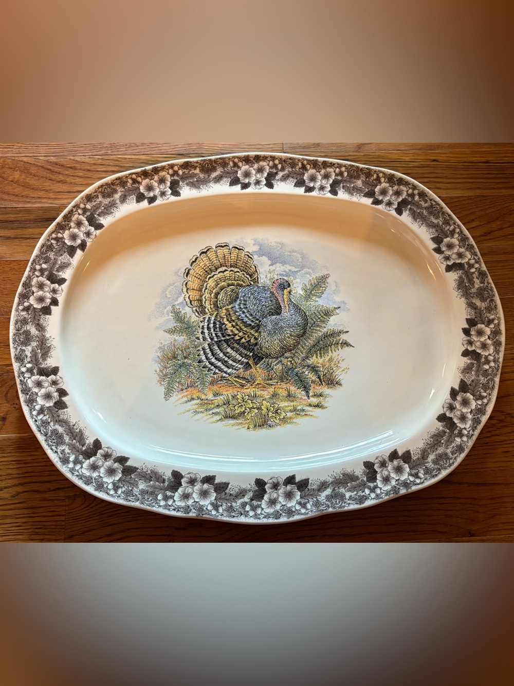 Churchill Thanksgiving Oval 17.5" Serving Platter Wildlife Multicolor